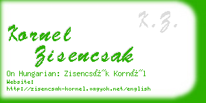 kornel zisencsak business card